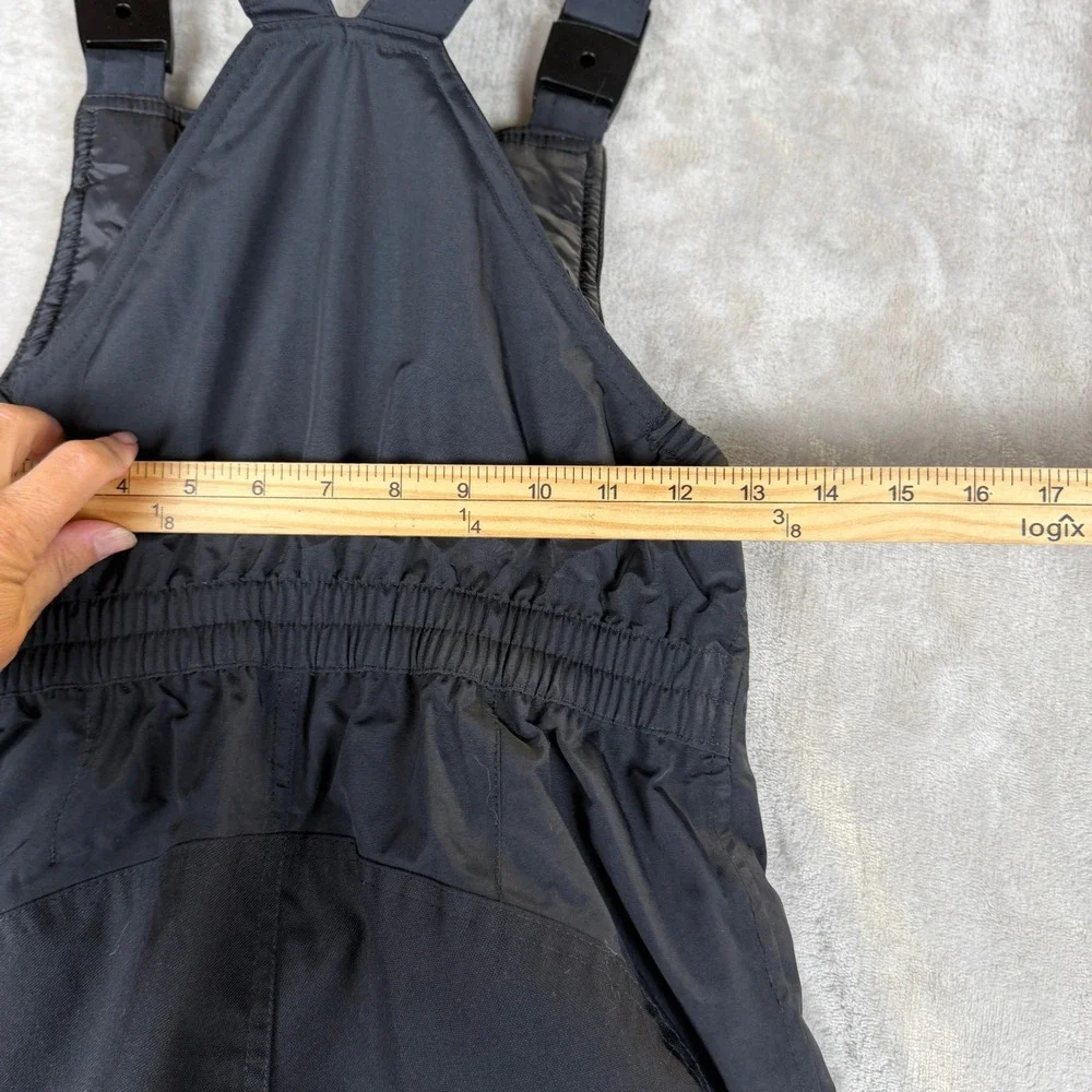 Lands End Kids Black Iron Knee Insulated Snow Bib Overalls Size 12